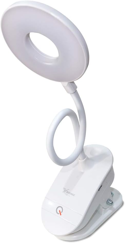 Led Clip Reading Lights,Daylight 18 LEDs Book Lights,3 Brightness,USB Rechargeable,Built-in 1200mAh Battery,Touch Switch,Flexible Gooseneck