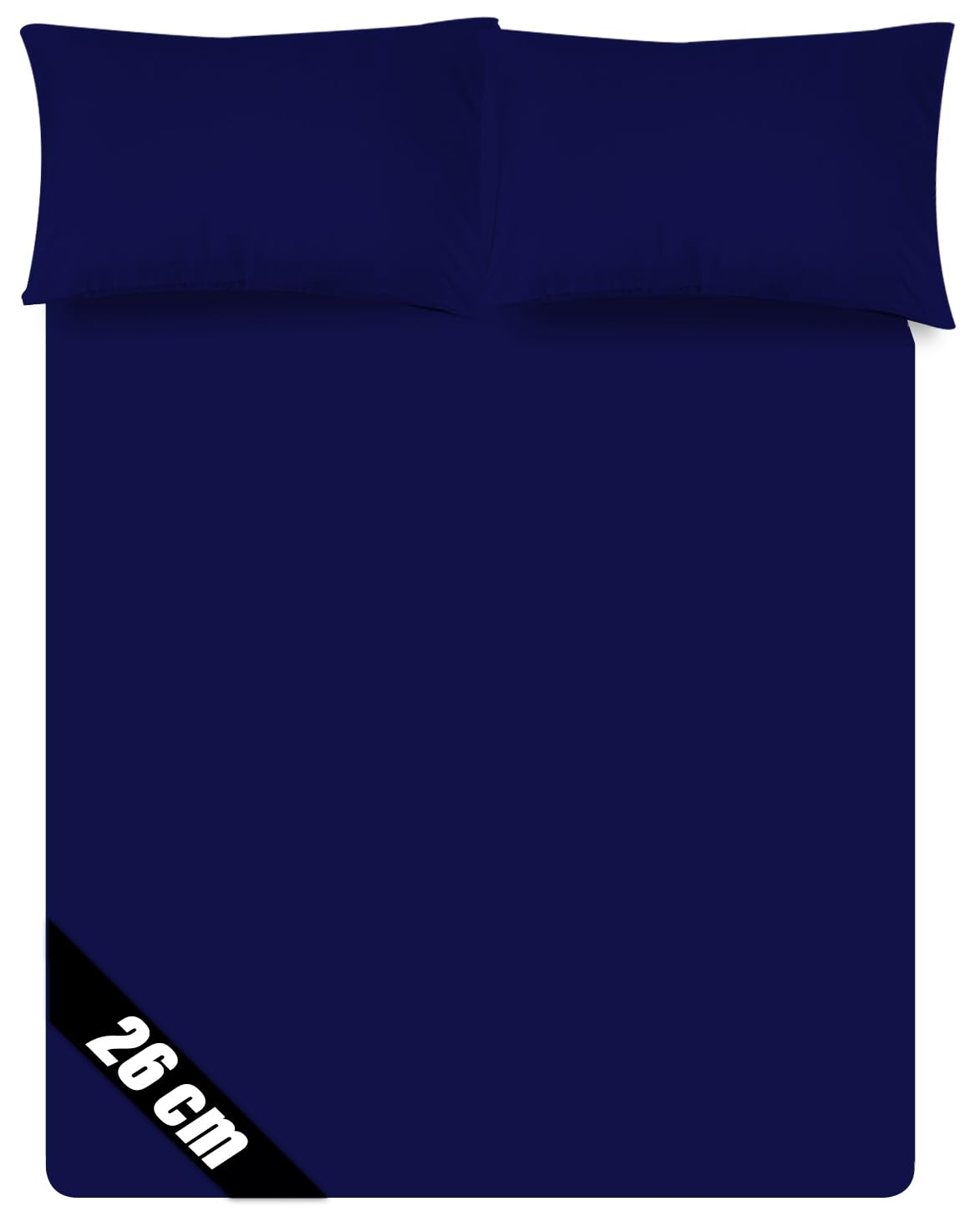 Sunshine Comforts Microfiber Fitted Sheets Breathable, Anti Wrinkle 26cm Deep Pocket Bed Sheets Double Bedding & Linen Navy/Royal Blue Bedding Double 137 X 190 CM Double Fitted Sheet — image 1