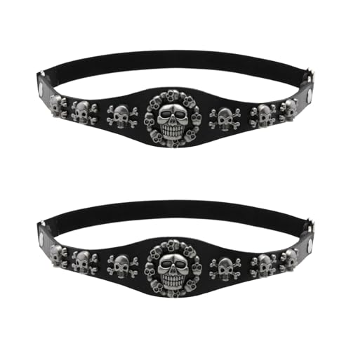 alisikee 2PCs Punk Faux Leather Skulls Leg Garter, Elastic Rock Thigh Garters Belt for Women Parties, Black at Amazon