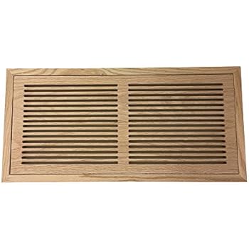 8 Inch X 24 Inch Red Oak Hardwood Vent Floor Register Flush Mount