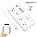 Smart Power Strip WiFi Surge Protector Works with Alexa, Google Home and IFTTT, Tonbux Smart Power Cord with 4 USB Ports and 4 AC Plugs for Multi Outlets White, TopTen Collections Pick