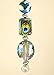 Peacock Feather & Amber Glass Ceiling Fan Pull