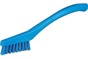 Vikan 44013 Hand-Held Detail Brush, Polypropylene, Polyester Bristle, 8-5/64", Blue