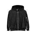 HOLIEBEE Boys Hooded Cotton Lined Jackets Coat for Kids 7-14 Years Full-Zip Active Jacket