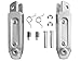 TCMT Silver Front Black Rubber Inlay Foot Pegs Motorcycle Footpeg Footrest Bracket Set Fits For Suzuki V-Strom 650 1000 DL650 DL1000