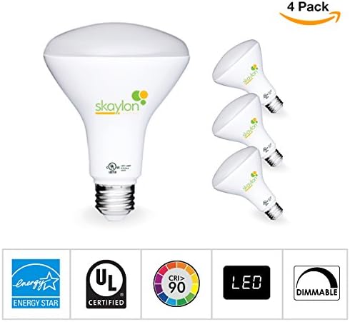 Skaylon Lighting Dimmable LED BR40 Light Bulb-Energy Star 80W Equivalent CRI80 LED Lights-1050 Lumens, 3000K Energy Efficient LED House Bulb For Bedroom, Bathroom, Kitchen, Dining-Room (4 Pack, 3000K)