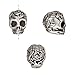 Fine Silver Plated Pewter Skull With Roses Beads 10mm (2)