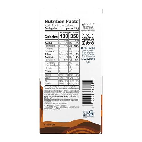 LILY’S SALTED CARAMEL EXTRA DARK CHOCOLATE STYLE NO SUGAR ADDED, SWEETS BAR, 2.8 OZ