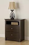 Fremont Tall Nightstand w Open Shelf in Espresso Finish