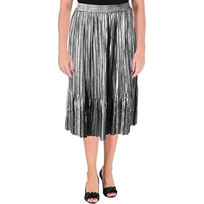 Scotch & Soda Womens Metallic Pleated Pleated Skirt