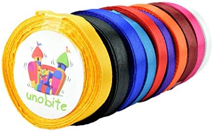 Unobite Satin Ribbon for Art & Craft, Scrap Booking, Decorations Multicolor Satin Ribbon(0.5 Inch X 10 Meter Each)
