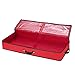 Primode Wrapping Paper Storage Container | Under Bed Gift Wrap Organizer for 30 Inch Rolls | 31”x13.5”x4.5” | 600D Oxford Material | Box Holder with Pockets for Ribbon, Bows, and Accessories (Red)