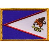 American Samoa Flag Patch &ndash; 3.5" x 2.25" Embroidered, Hook &amp; Loop Backing | Embroidered American Samoa flag patch, 3.5" x 2.25", hook &amp; loop backing for tactical gear, backpacks &amp; jackets