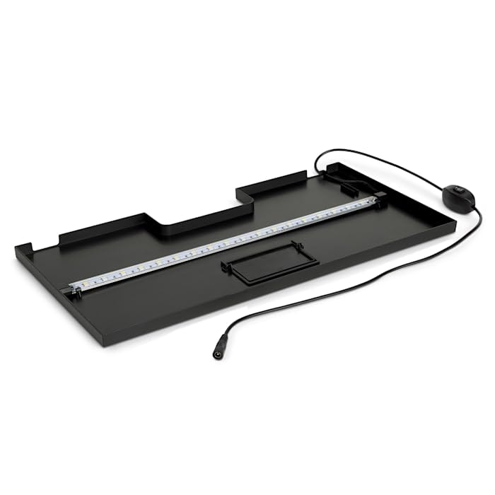 Imagitarium LED Aquarium Hood for 10 Gallon Tanks - White & Blue Lights, Feeding Door, Easy Install