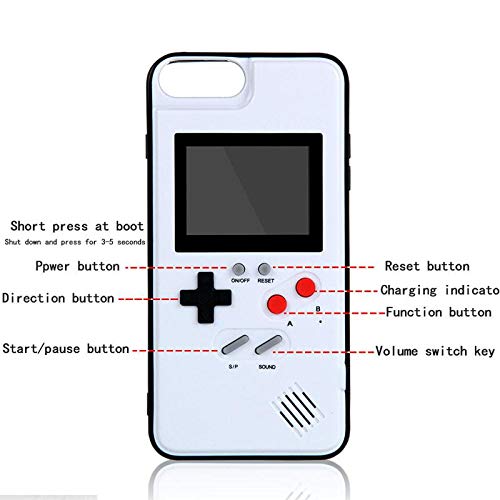 KOBWA Gameboy Case for iPhone,Retro 3D Gameboy Design Style Silicone Cover Case with 36 Small Games,Color Screen,Video Game Cover Case for iPhone X/MAX,iPhone8/8 Plus,iPhone 7/7 Plus,iPhone 6/6Plus