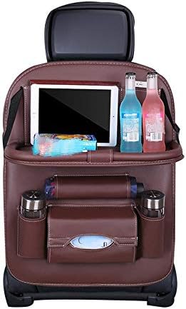 Car Seat Storage Box, Car Storage Box with Tablet Holder Rear Seat Car Storage Bag Child Baby, Car Seat Protector Multi-pocket Car Back Seat Storage Bag Kick Pad Folding Table - 2 Pieces (red)