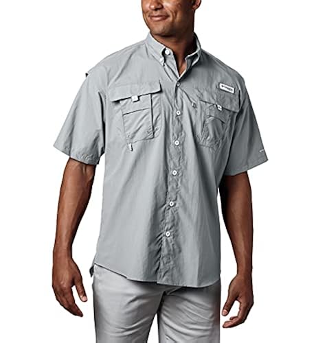 Columbia Men's PFG Bahama II Long Sleeve Fishing Shirt – UPF 30 Sun Protection, Quick-Dry (Cool Grey, Small)