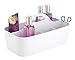 mDesign Bathroom Shower Caddy Tote for Shampoo, Soap, Razors - Medium, White