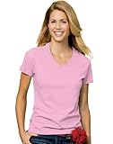 HN LAD COMFRT SOFT VEE NECK T (PALE PINK) (S)