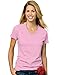 Hanes womens 5.2 oz. ComfortSoft V-Neck Cotton T-Shirt(5780)-PALE PINK-XL