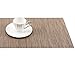 PABUSIOR Brown Placemats Set of 8, Placemats for Dining Table Heat Resistant, Place Mats for Kitchen Table Washable, Crossweave Woven Vinyl Wipeable Placemat, Table Mats Sets Beige（12 X 18 Inch）