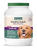 NaturVet - VitaPet Adult Daily Vitamins for Dogs - Plus Breath Aid - Provides a Full Spectrum of Vitamins & Minerals - Enhanced with Omega-6 Fatty Acids (365 Time Release Chewable Tablets)