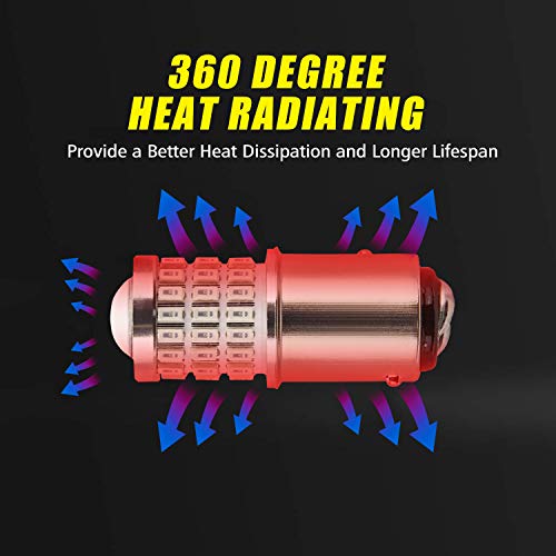 AUXLIGHT 2057 1157 2357 7528 2057A 1157A 2357A LED Bulbs Brilliant Red, Ultra Bright 57-SMD LED Replacement for Brake/Tail Lights, Blinker Lights, Turn Signal/Parking or Running Lights (Pack of 2) - Thumbnail 5
