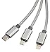 NEXCABLE Multi USB Charging Cable with Micro USB/8pin lightning/Type USB C-3foot 2Pieces