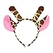 D.Q.Z Jungle Animal Ears Headbands for Kids Zoo Safari Party Supplies Plush Giraffe Tiger Zebra Set of 10