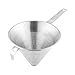 Restaurantware-Met Lux 16.5 Inch x 9 Inch x 8.5 Inch Cone Strainer, 1 With Hook Steel Strainer - Cone-Shaped, Ergonomic, Stainless Steel China Cap Strainer, For Straining Seeds, Beans, Sauces And More