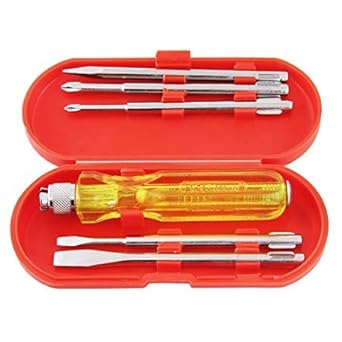 Saleshop365 5 Blades Combination Screw Driver Set with in built Line Tester Neon bulb