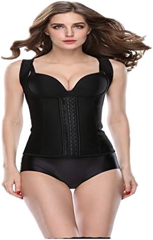 SUMEIYAN Women's Latex Waist Cincher Spiral Steel Boned 4 Color Tummy Shapewear Girdle for lose weight (5XL, Black)