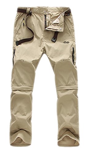 Geval Men's Windproof Quick Drying Outdoor Pants(Khaki,L)