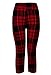 Ancia Womens Tartan Active Workout Capri Leggings Fitted Stretch Tights Medium Red Tartan