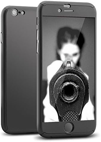 iPhone 6s Plus Case, Zisure [Z 10]Full Body Coverage Protection Hard Slim Matte Texture Surface With Tempered Glass Screen Protector for Apple iPhone 6s Plus/6 Plus 5.5 in (BLACK)