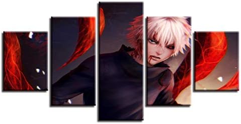 Tokyo Ghoul Poster Ken Kaneki Anime for Wall 5 Panels Painting on Canvas