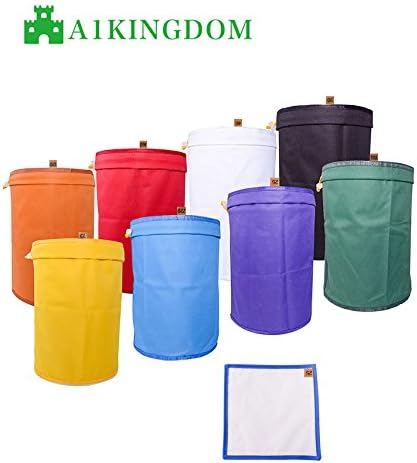 A1KINGDOM bubble bag 5-Gallon 8-Bag Set - Resins Herbal Ice Bubble Hash Bag Essence Extractor Kit- Free Carrying Bag and Pressing Screen Included