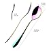Cindick Stainless Steel Colorful Rainbow Tea Spoons, 6 Inch Metal Round Dessert Mixing Stirring Coffee Spoon, Ice Cream Cocktail Soup Tableware Spoons, Mirror Polish, Set of 6