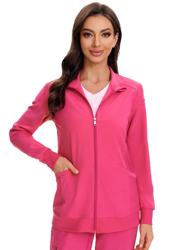 COZYFIT Scrub Jackets for Woman, Zip Front Nurse