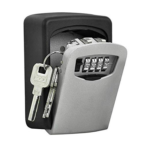 Raxter Heavy-Duty Wall-Mounted Key Safe Box with 4-Digit Combination - Weatherproof and Secure Outdoor Lock Box for Home Garage School Spare House Keys