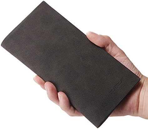 Leather Men Long Bifold Wallets - Multi-Card Wallets Money Clip Slim Wallet
