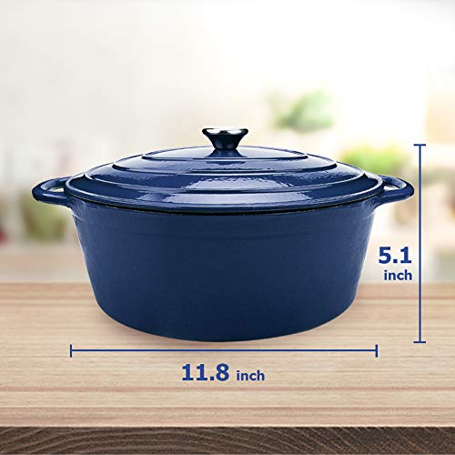 AIDEA Dutch Oven Enameled Cast Iron Round, Bread Baking Pot with Lid