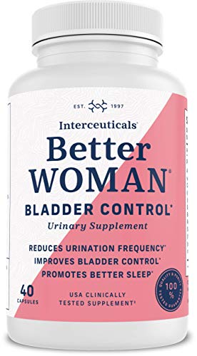 BetterWOMAN Bladder Control Supplement for Women- Helps to Reduce Bathroom Trips - Sleep Better at Night -Reduce Urgency and Occasional Leakage* - interceuticals (1 Bottle)