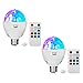 OTTFF Dimmable E27 RGB LED Party Lighting Bulb Disco DJ Stage Bar Xmas Effect with Remote Control(2 Pack）