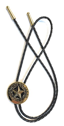 Texas State Seal Bolo Tie, Round, Goldtone