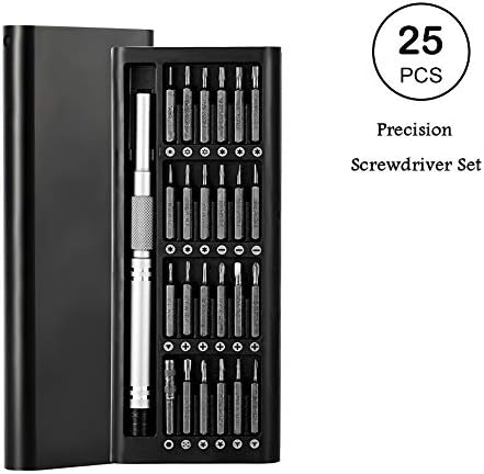 Precision Mini Screwdriver Set, 25 in 1 Portable Heads Repair Tool Magnetic Screwdriver Kit Aluminum Case for Apple,Smartphones, iPad, PC, Laptop, Eyeglasses, Watches