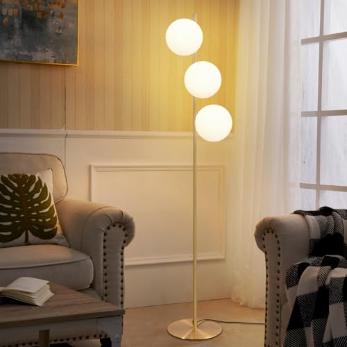 ZMH Modern Floor Lamp Floor Lamp - 3 Lights E27 Design with Ped Switch