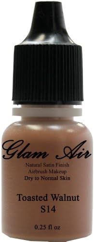 Glam Air Air Brush Makeup Foundation in Satin Finish Great for Dry Skin in 0.25 Fl Oz Bottle (S14 TOASTED WALNUT)