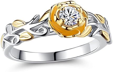 ONECK Women's Ring 18K Platinum Plated Valentine's Day Gift Zirconia Solitaire Wedding Engagement Rings Gift Ring Size 6
