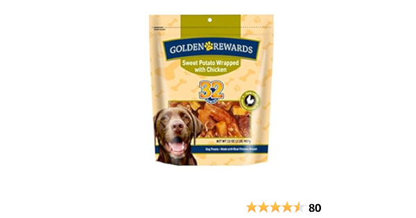 golden rewards sweet potato wrapped with chicken dog treats 32 oz